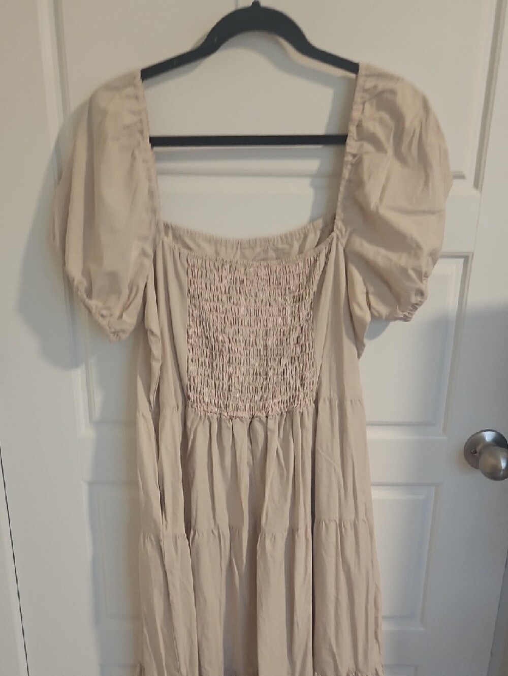 Time and Tru Cream Puff-Sleeve Tiered Maxi Dress - Picture 5 of 7
